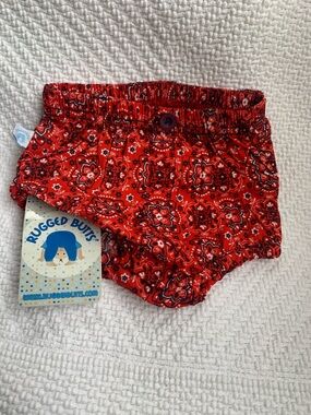 RuffleButts Red Paisley Diaper Cover